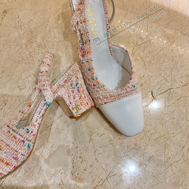 Chanel女鞋 香奈兒時尚經典涼鞋 Chanel中跟涼鞋  naq1089